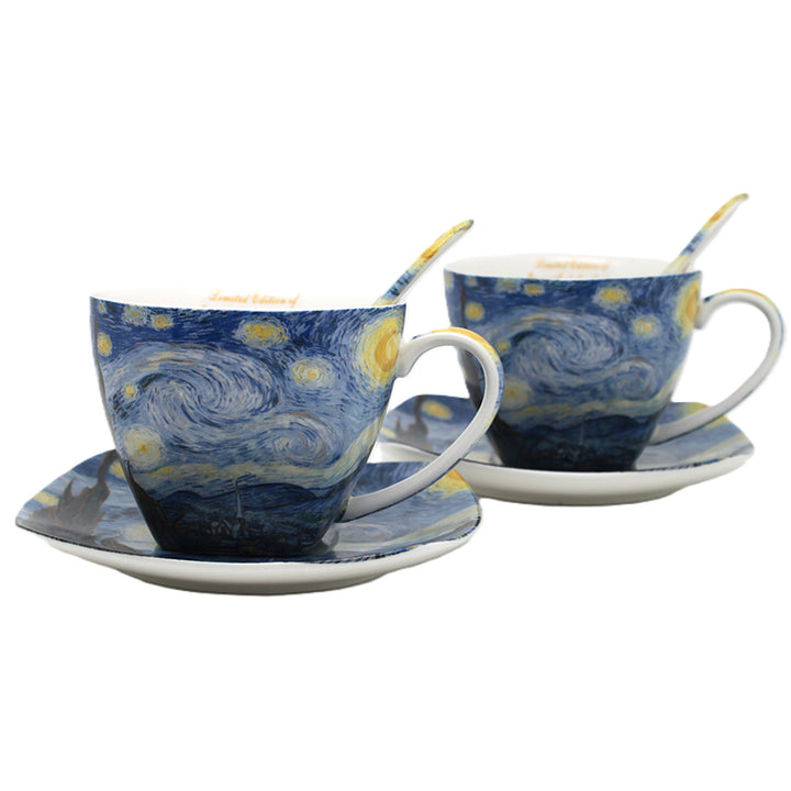 Tazze in porcellana Van Gogh “Notte stellata” 2x250 ml, set da 2 pezzi, Queen Isabell