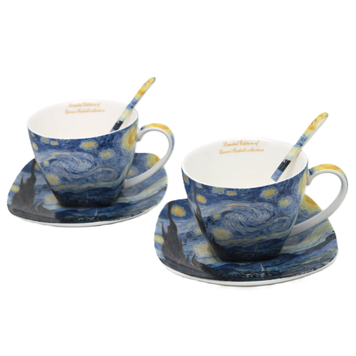 Tazze in porcellana Van Gogh “Notte stellata” 2x250 ml, set da 2 pezzi, Queen Isabell