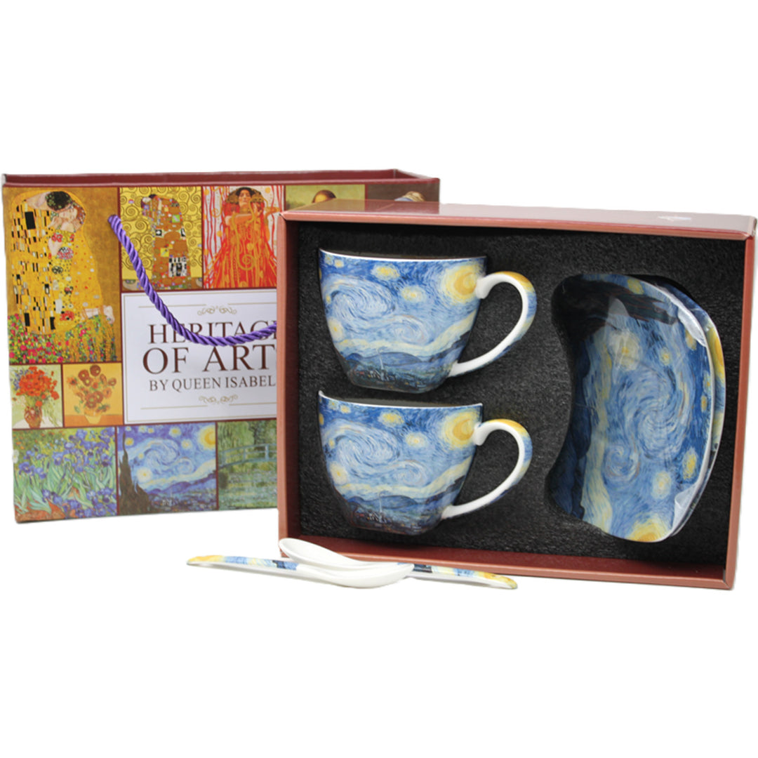 Tazze in porcellana Van Gogh “Notte stellata” 2x250 ml, set da 2 pezzi, Queen Isabell
