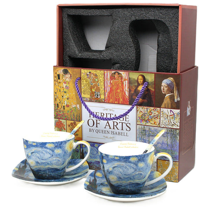 Tazze in porcellana Van Gogh “Notte stellata” 2x250 ml, set da 2 pezzi, Queen Isabell
