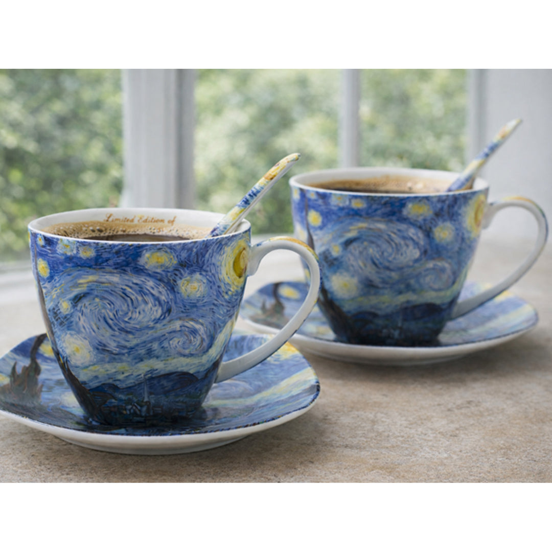 Tazze in porcellana Van Gogh “Notte stellata” 2x250 ml, set da 2 pezzi, Queen Isabell