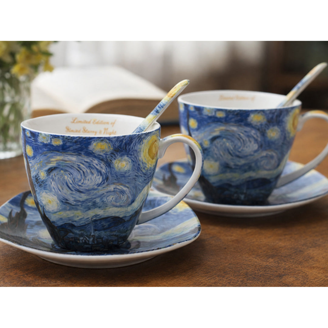 Tazze in porcellana Van Gogh “Notte stellata” 2x250 ml, set da 2 pezzi, Queen Isabell