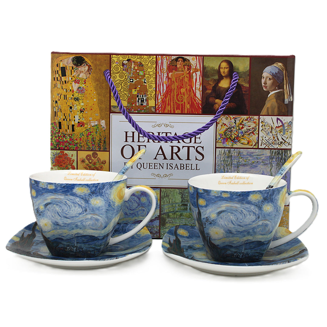 Tazze in porcellana Van Gogh “Notte stellata” 2x250 ml, set da 2 pezzi, Queen Isabell