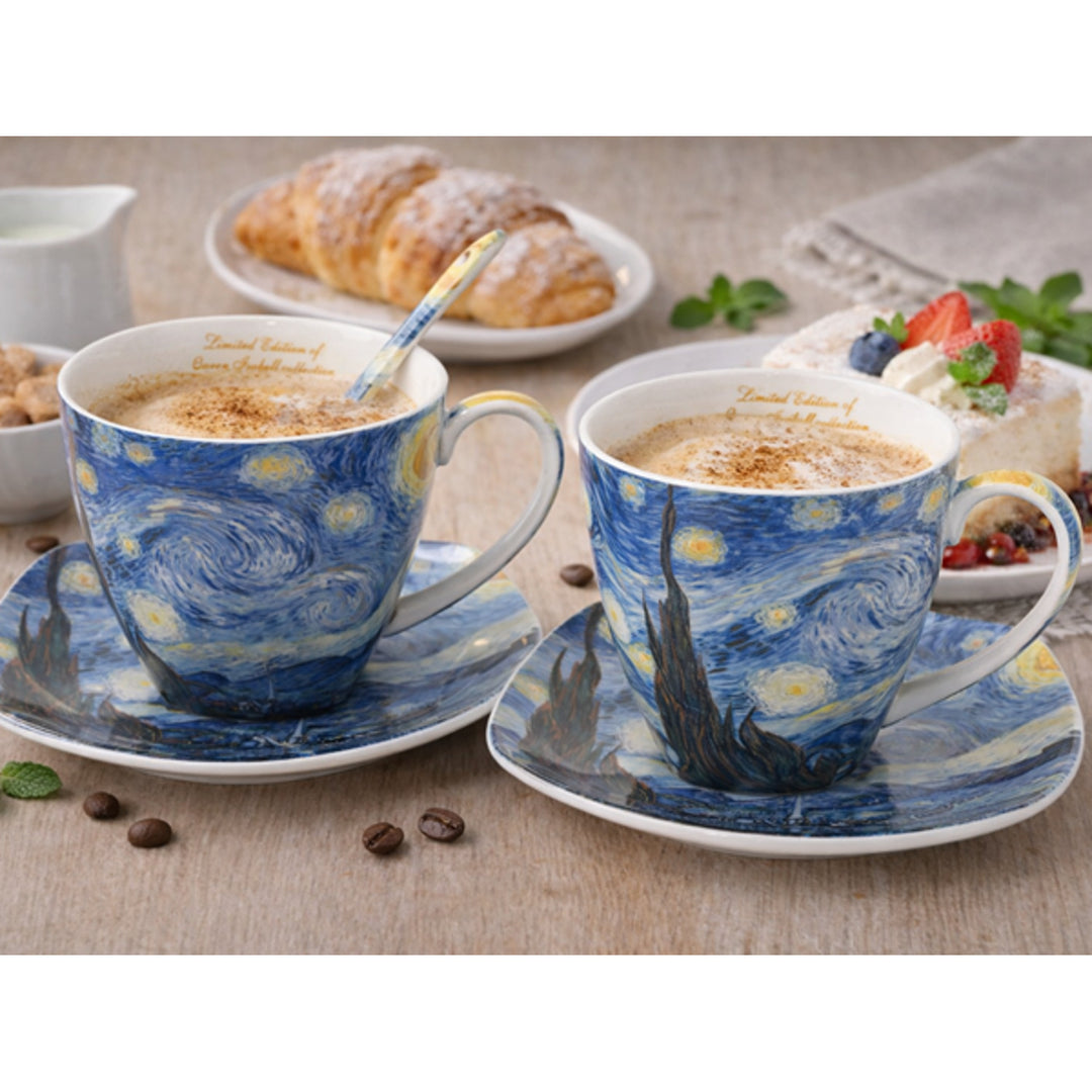 Tazze in porcellana Van Gogh “Notte stellata” 2x250 ml, set, Queen Isabell