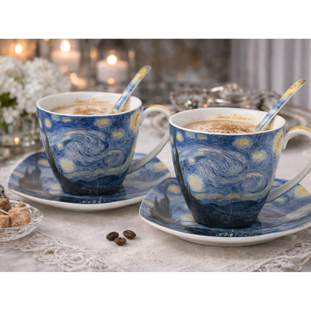 Tazze in porcellana Van Gogh “Notte stellata” 2x250 ml, set, Queen Isabell