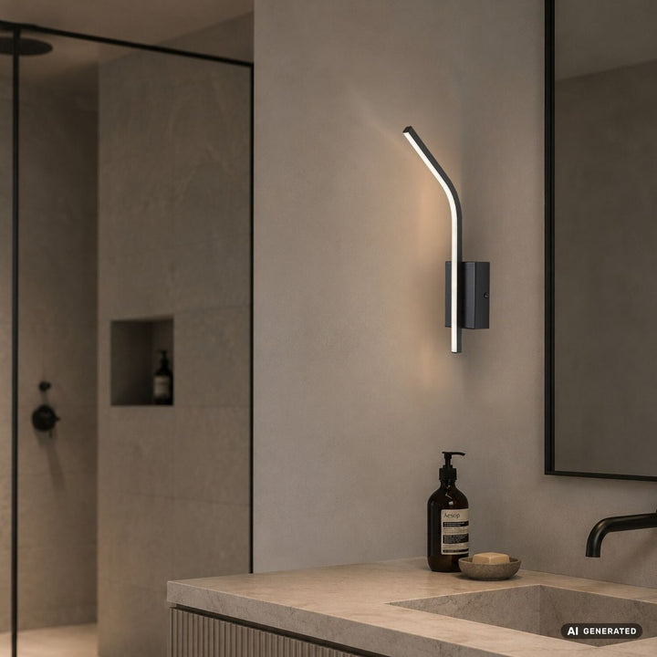 Applique da interno Tilmann, nera, LED 10 W, 550 lm, 4000 K, H 36 cm, IP44, comando tattile, 75088