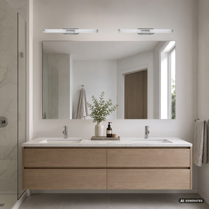 Applique da interno Tenebra, LED 6 W, 730 lm, 4000 K, L 40 cm, IP44, cromata, 75094