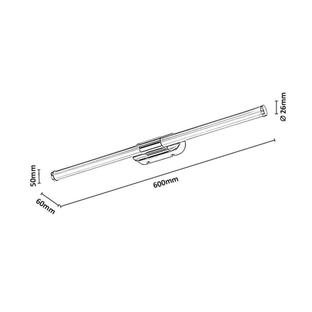 Applique da interno Tenebra, LED 8 W, 1000 lm, 4000 K, L 60 cm, IP44, cromata, 75095