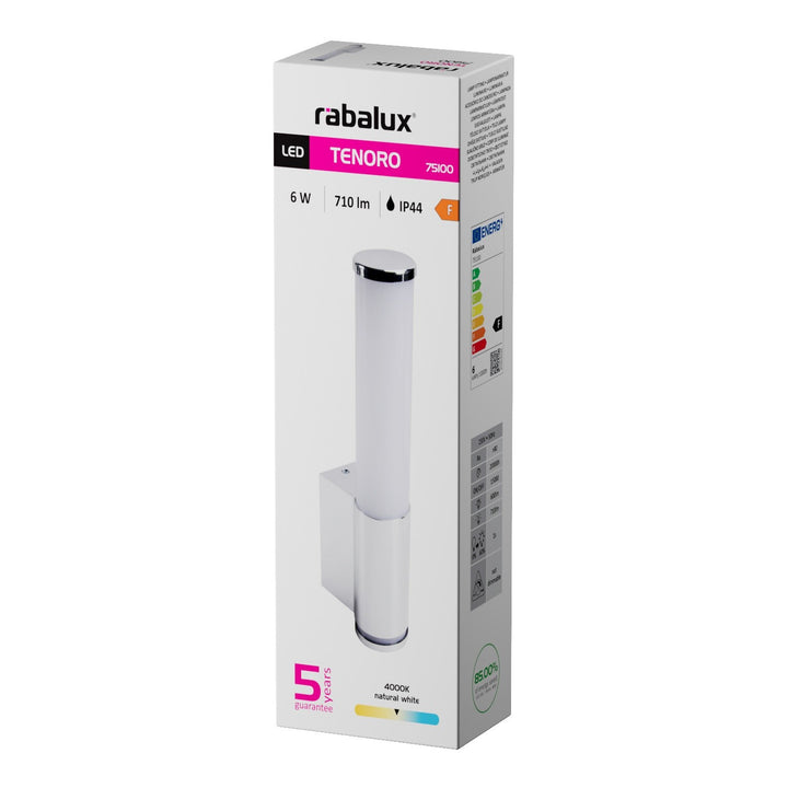 Applique da interno Tenero, LED 6 W, 4000 K, 600 lm, H 29 cm, cromata, IP44, 75100