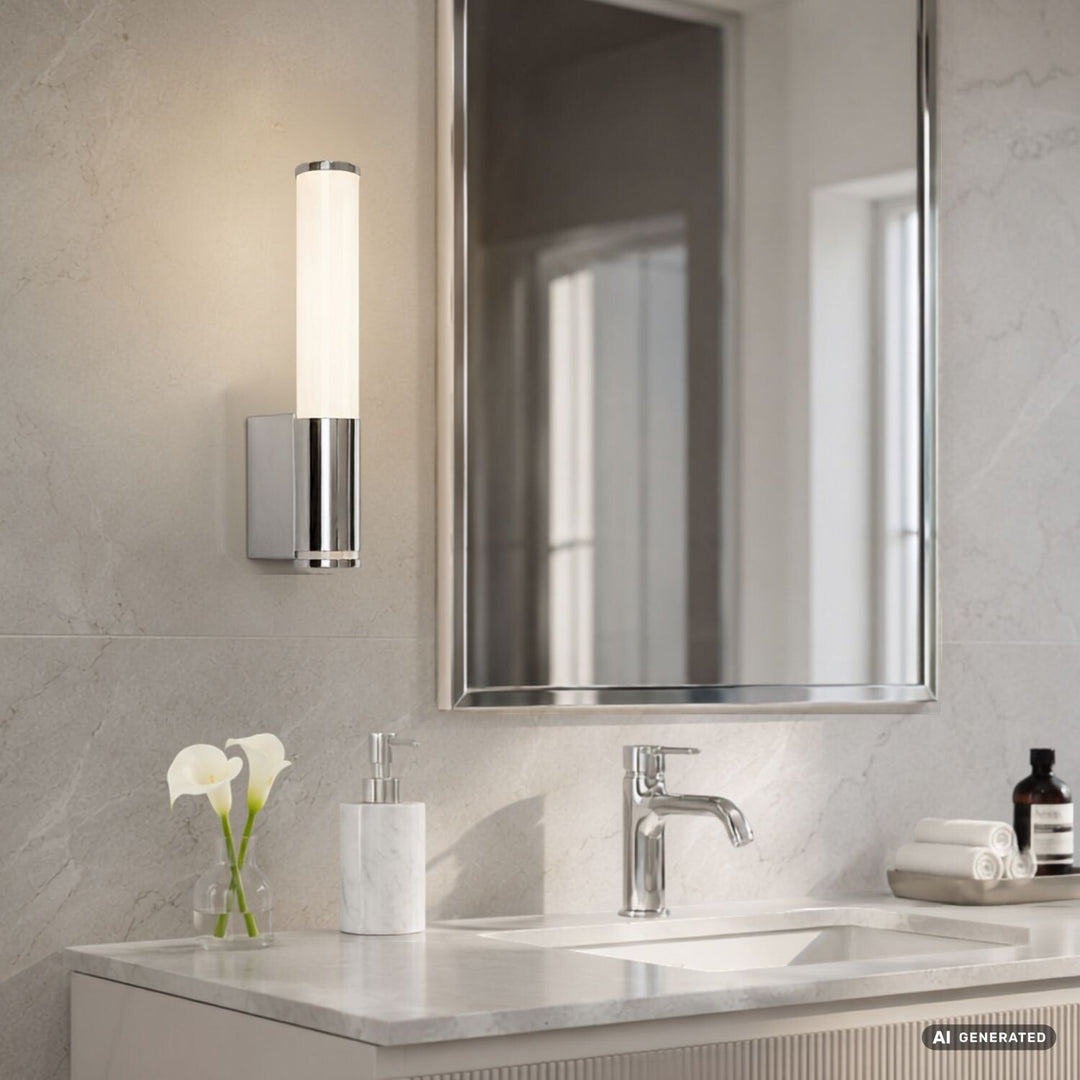 Applique da interno Tenero, LED 6 W, 4000 K, 600 lm, H 29 cm, cromata, IP44, 75100