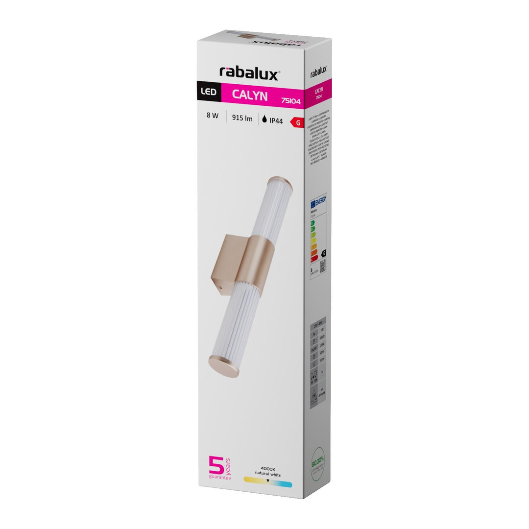 Applique da bagno, Calyn, LED 8 W, 4000 K, 620 lm, L 40 cm, dorata, IP44, 75104