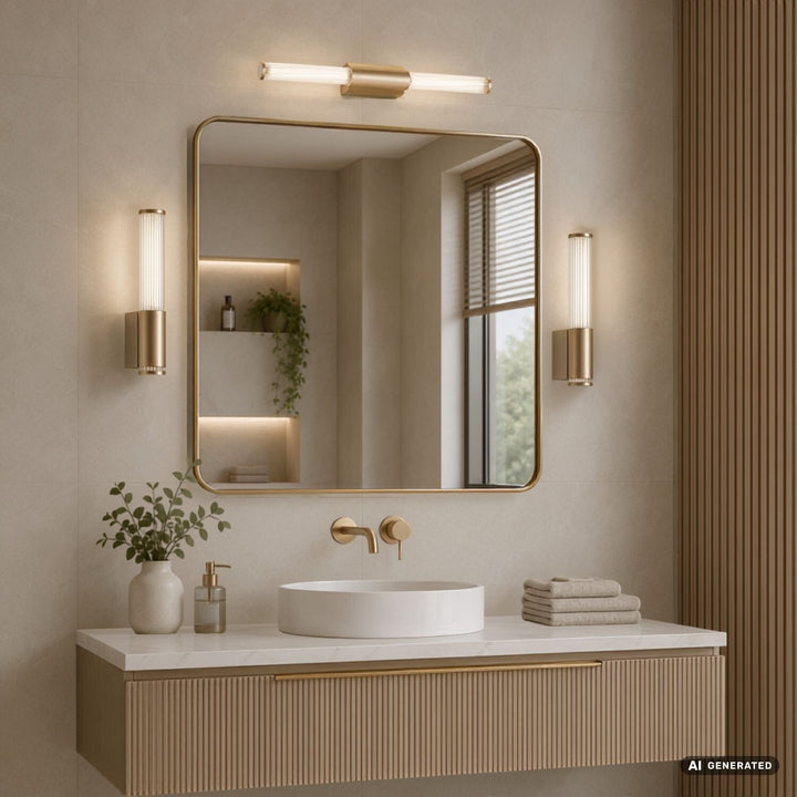 Applique da bagno, Calyn, LED 8 W, 4000 K, 620 lm, L 40 cm, dorata, IP44, 75104