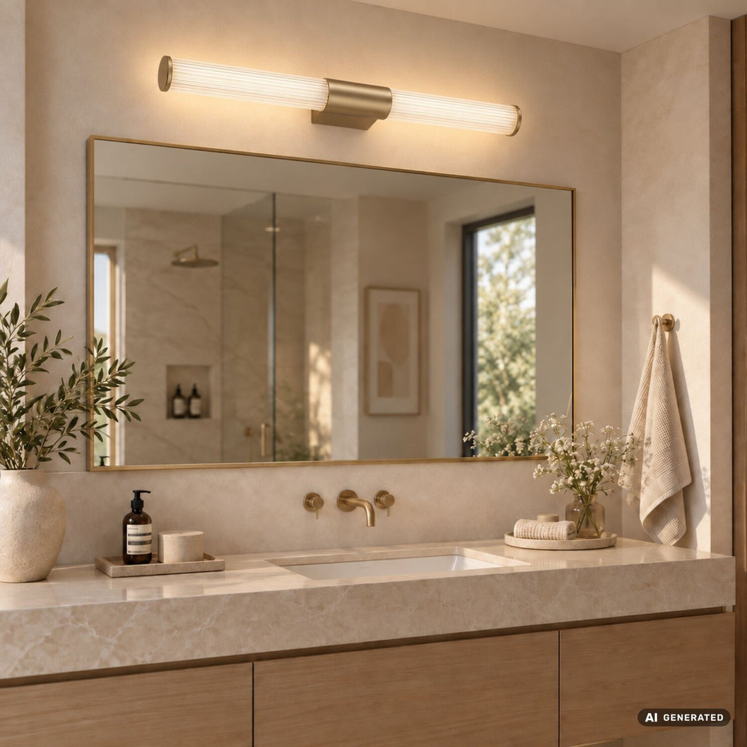 Applique da bagno, Calyn, LED 15 W, 4000 K, 1450 lm, L 60 cm, dorata, IP44, 75105