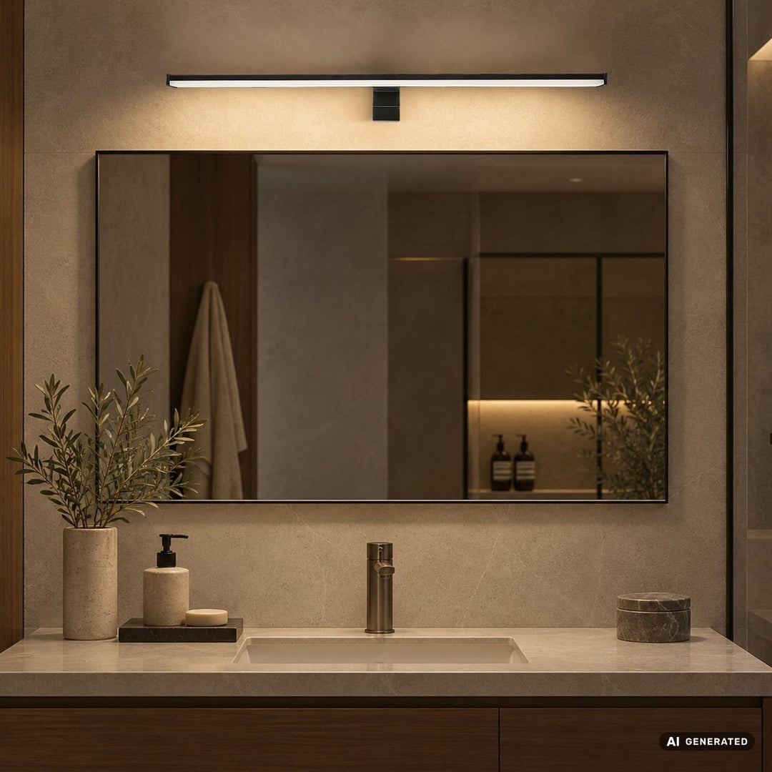 Applique da bagno, Seyra, LED 12 W, 4000 K, 910 lm, L 60 cm, nero, IP44, 75113