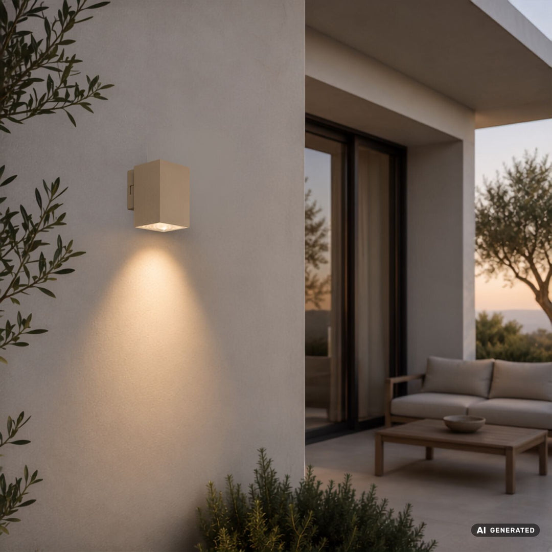 Applique da esterno, Urfa, LED 9 W, 900 lm, temperatura di colore 2700, 4000, 6500 K, H 11,5 cm, IP65, grigio-beige, 77216