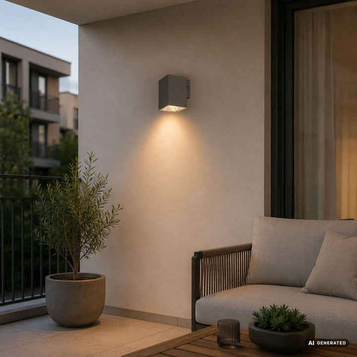 Applique da esterno, Urfa, LED 9 W, 900 lm, temperatura di colore 2700, 4000, 6500 K, H 11,5 cm, IP65, grigio-beige, 77216