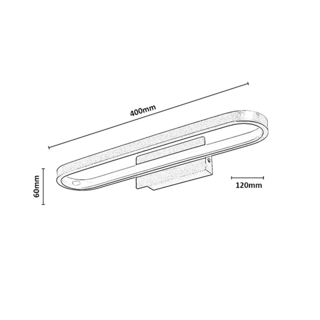 Applique da bagno, Odran, LED 15 W, 1200 lm, 4000 K, L 40 cm, color canna di fucile, IP44, 75114