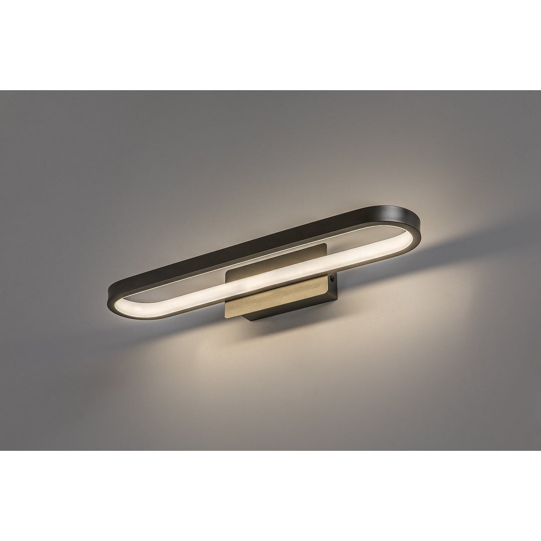 Applique da bagno, Odran, LED 15 W, 1200 lm, 4000 K, L 40 cm, color canna di fucile, IP44, 75114