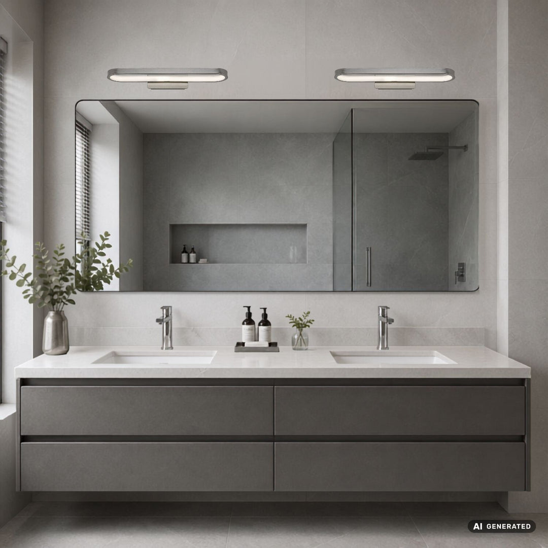 Applique da bagno, Odran, LED 15 W, 1200 lm, 4000 K, L 40 cm, color canna di fucile, IP44, 75114