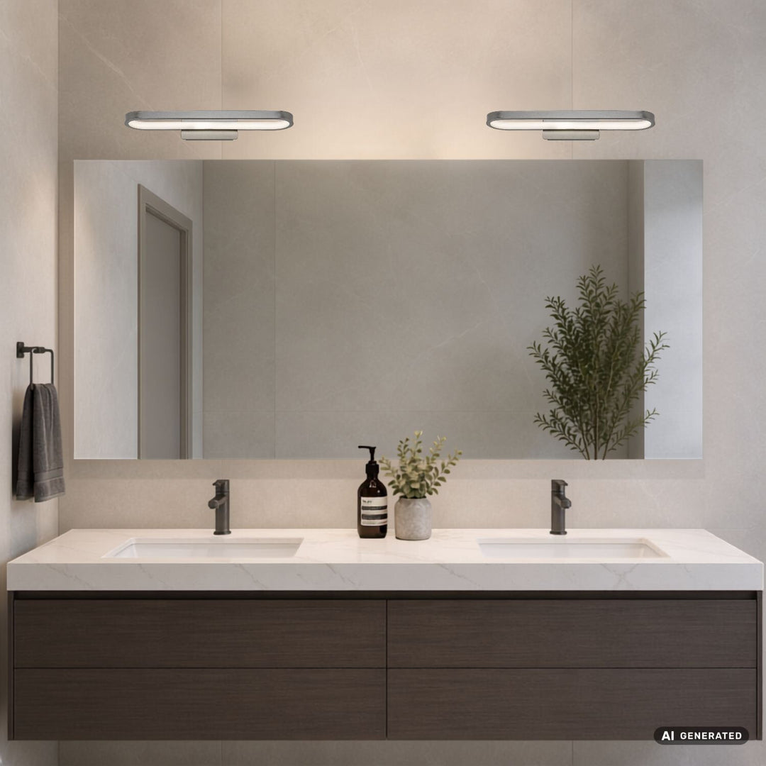 Applique da bagno, Odran, LED 15 W, 1200 lm, 4000 K, L 40 cm, color canna di fucile, IP44, 75114