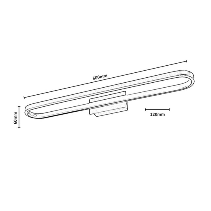 Applique da bagno, Odran, LED 18 W, 1350 lm, 4000 K, L 60 cm, color canna di fucile, IP44, 75115