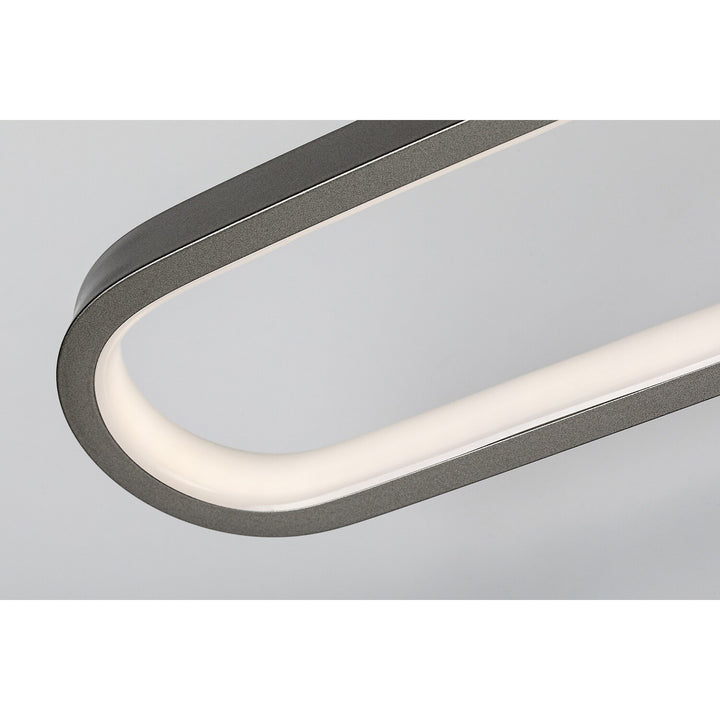 Applique da bagno, Odran, LED 18 W, 1350 lm, 4000 K, L 60 cm, color canna di fucile, IP44, 75115
