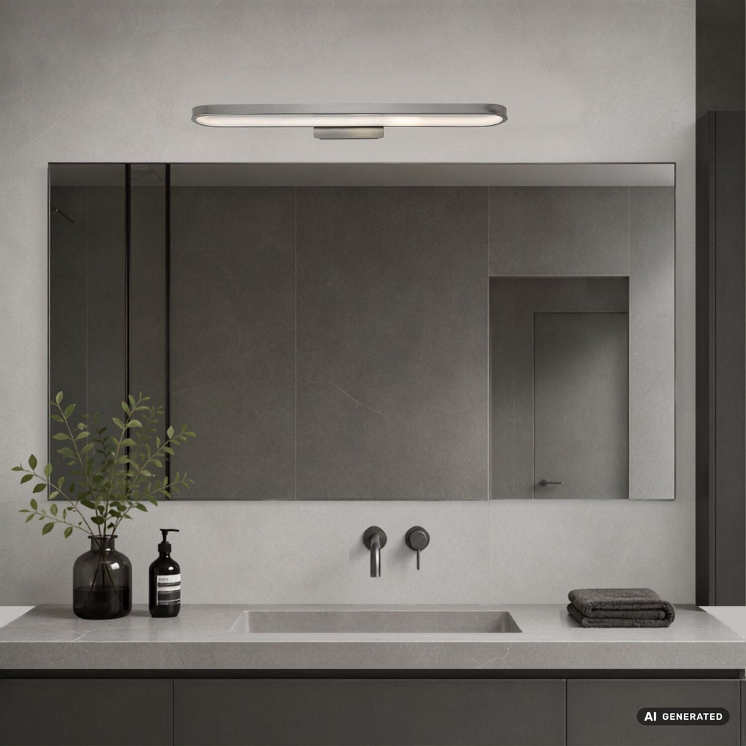 Applique da bagno, Odran, LED 18 W, 1350 lm, 4000 K, L 60 cm, color canna di fucile, IP44, 75115
