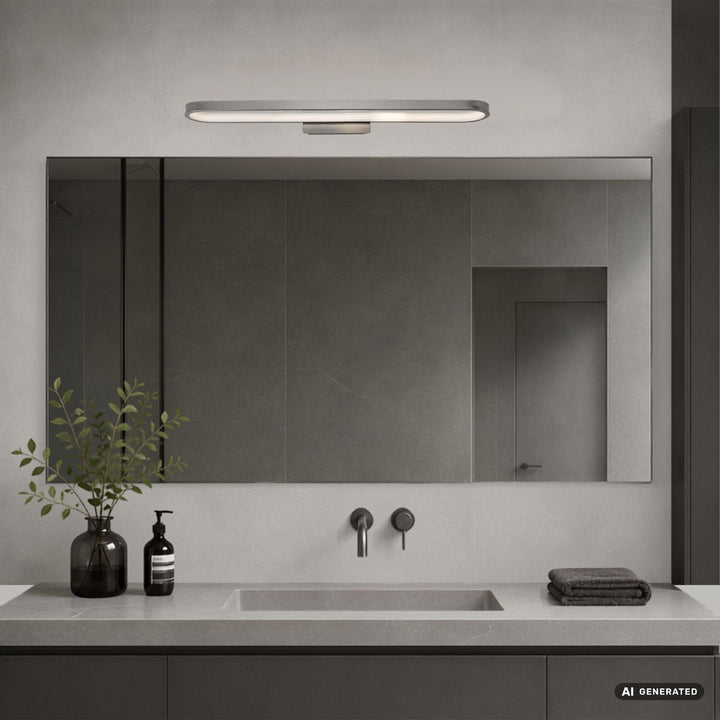 Applique da bagno, Odran, LED 18 W, 1350 lm, 4000 K, L 60 cm, color canna di fucile, IP44, 75115