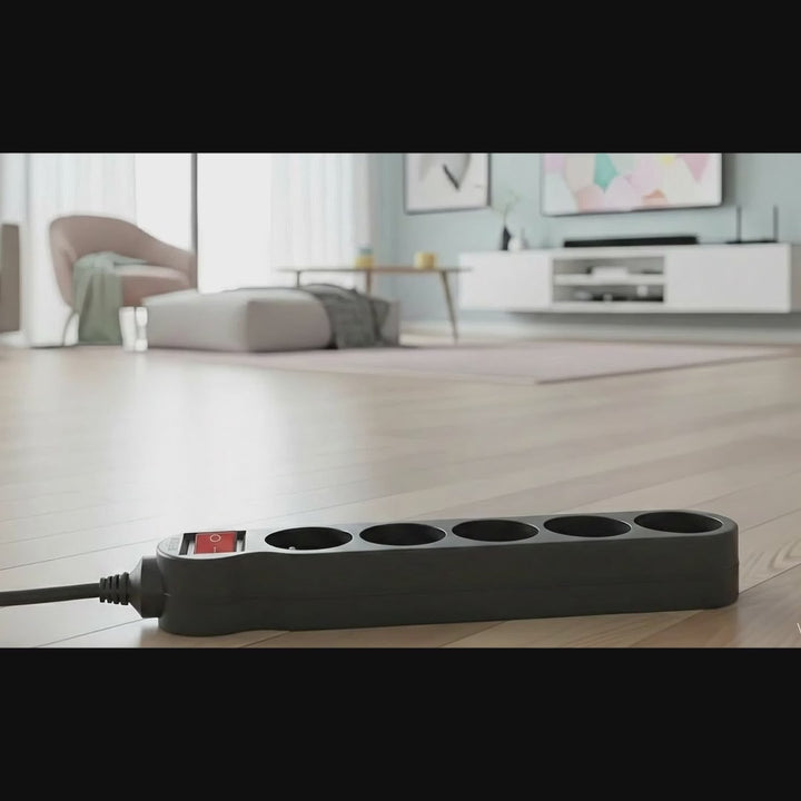 Ciabatta elettrica Maclean Energy MCE183 Cavo di prolunga a 5 prese con interruttore