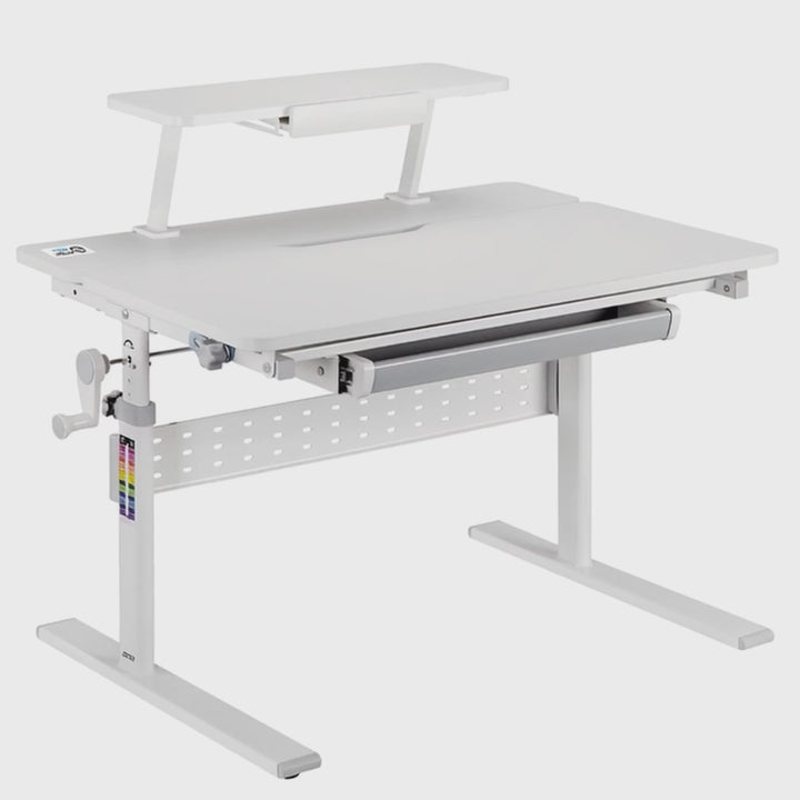 Scrivania per bambini Ergo Office, regolabile in altezza, grigio, max 40 kg, 900x600 mm, ER-483