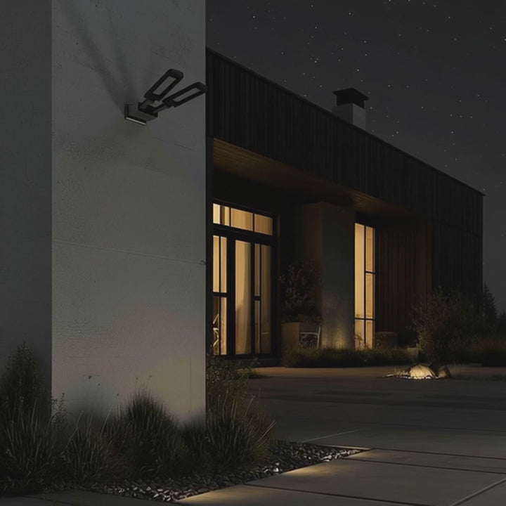 Maclean MCE447 Lampione solare con sensore di movimento e crepuscolare IP54 5W 2x 450 Lumen 6500K Due sorgenti luminose Lampada solare telecomandata Illuminazione esterna a parete Illuminazione esterna 3 modalità di illuminazione