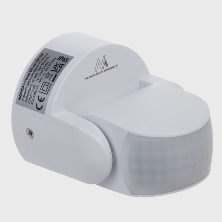 Rilevatore di movimento PIR Maclean, infrarosso, IP65, bianco, portata 12 m, carico massimo 600/1200 W, MCE468 W