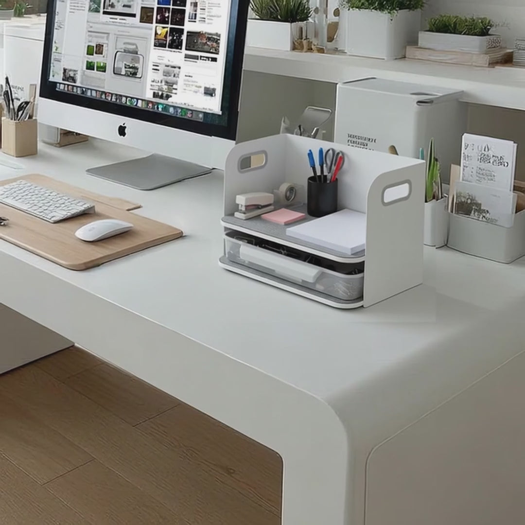 Ergo Office ER-440 Organizzatore Organizer  da scrivania con cassetto e ripiano fino a 10 kg Archiviazione Portadocumenti