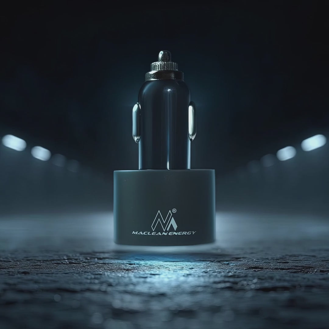 Caricabatteria Auto a Due Porte USB con Cavo Spirale 1.8m Lightning