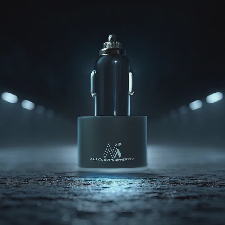 Caricabatteria Auto a Due Porte USB con Cavo Spirale 1.8m Lightning